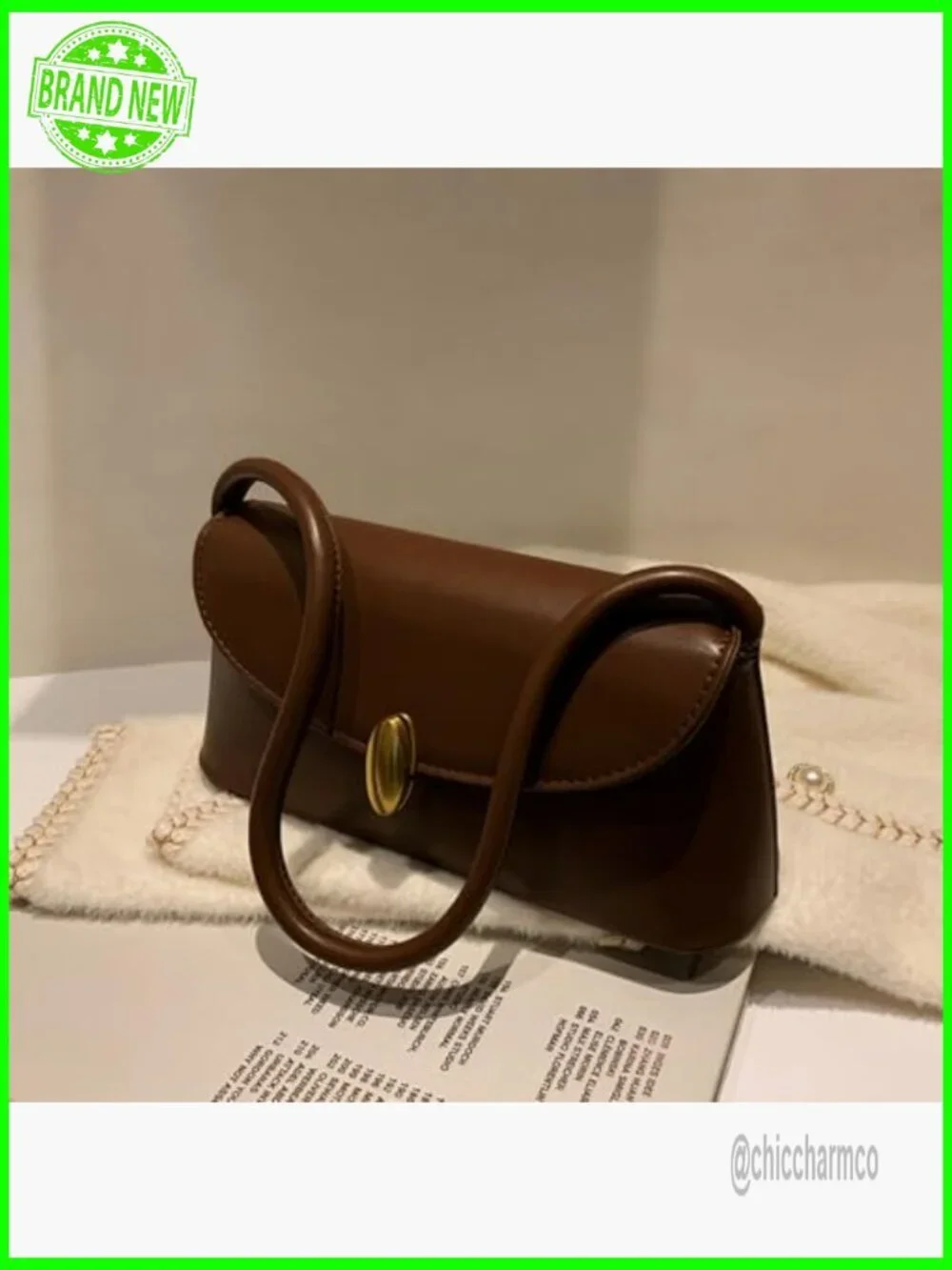 Small PU Leather Hobo Tote Shoulder Bag with Crossbody Strap